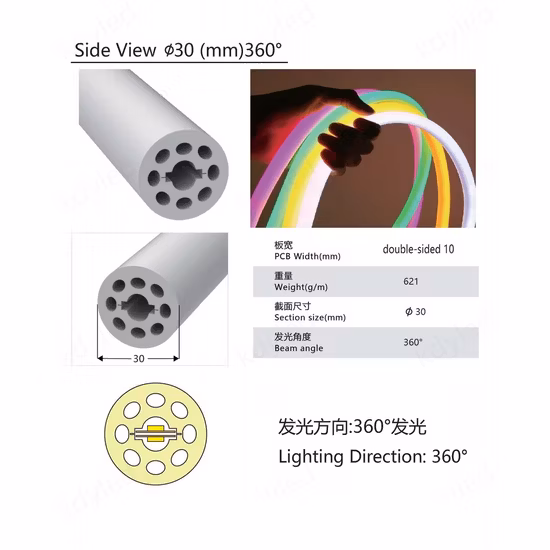 Luz de neón LED Luz de tira LED Luz de techo de luz de tubo flexible de neón de 360 ​​​​grados